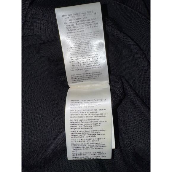 Fendi Brown Monogram Logo Green Trim Black Thin Knit Wool Turtleneck Sweater 48 - Picture 14 of 15